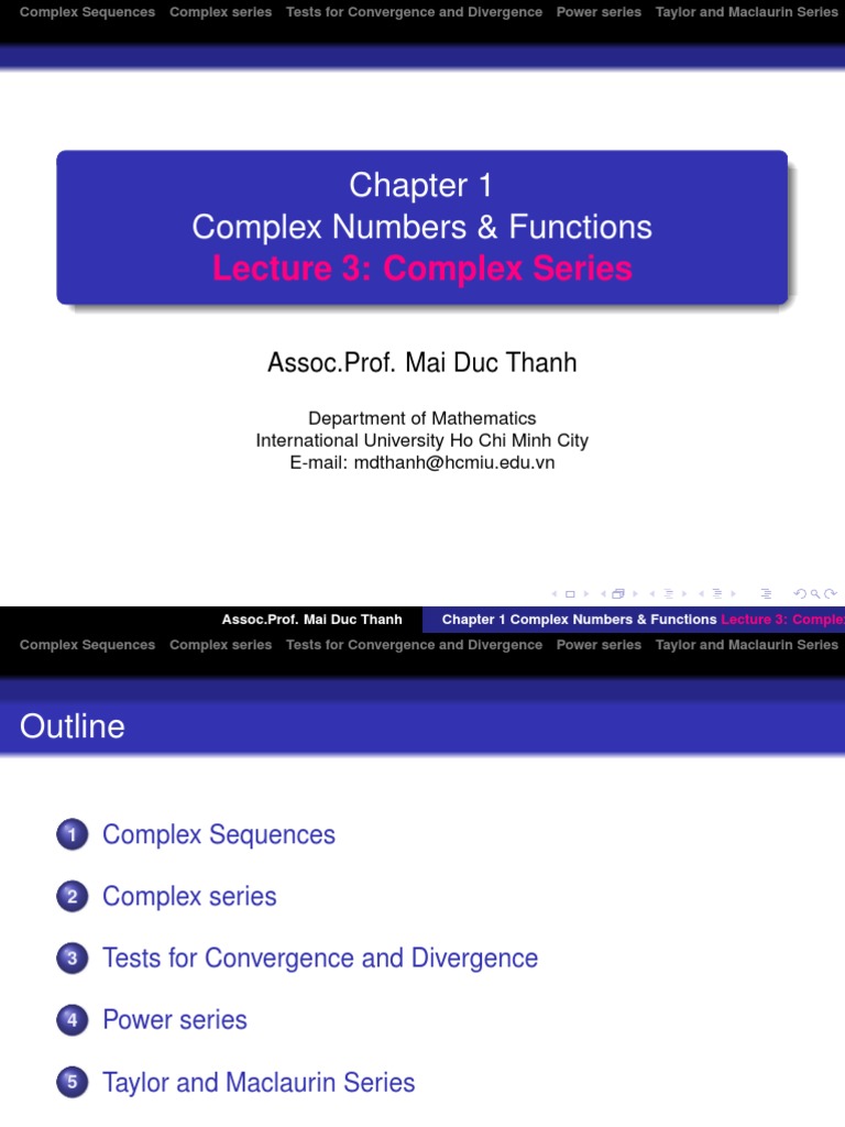 Convergence tests for complex series pdf power series sequence