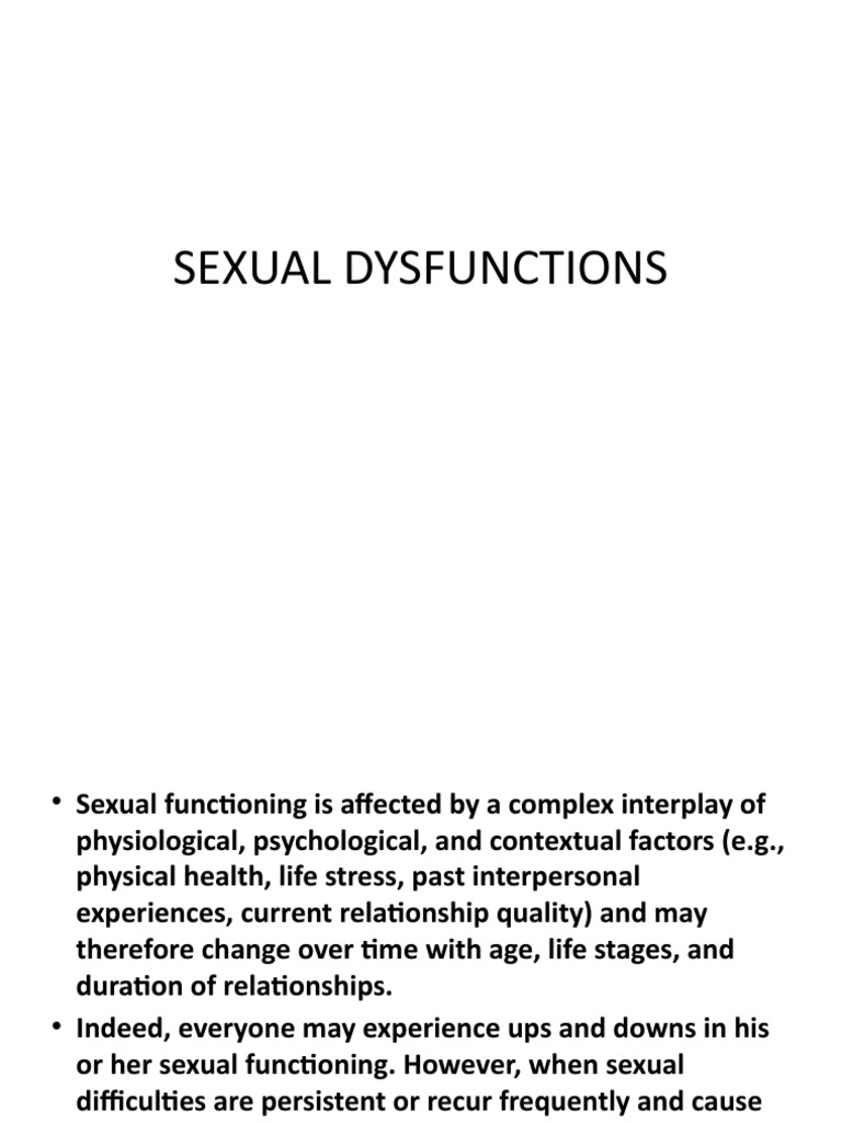Understanding Sexual Dysfunctions | PDF | Sexual Dysfunction | Sexual ...