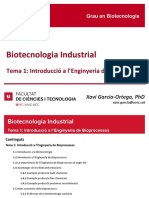 Tema 1 - Introducció A Lenginyeria de Bioprocessos