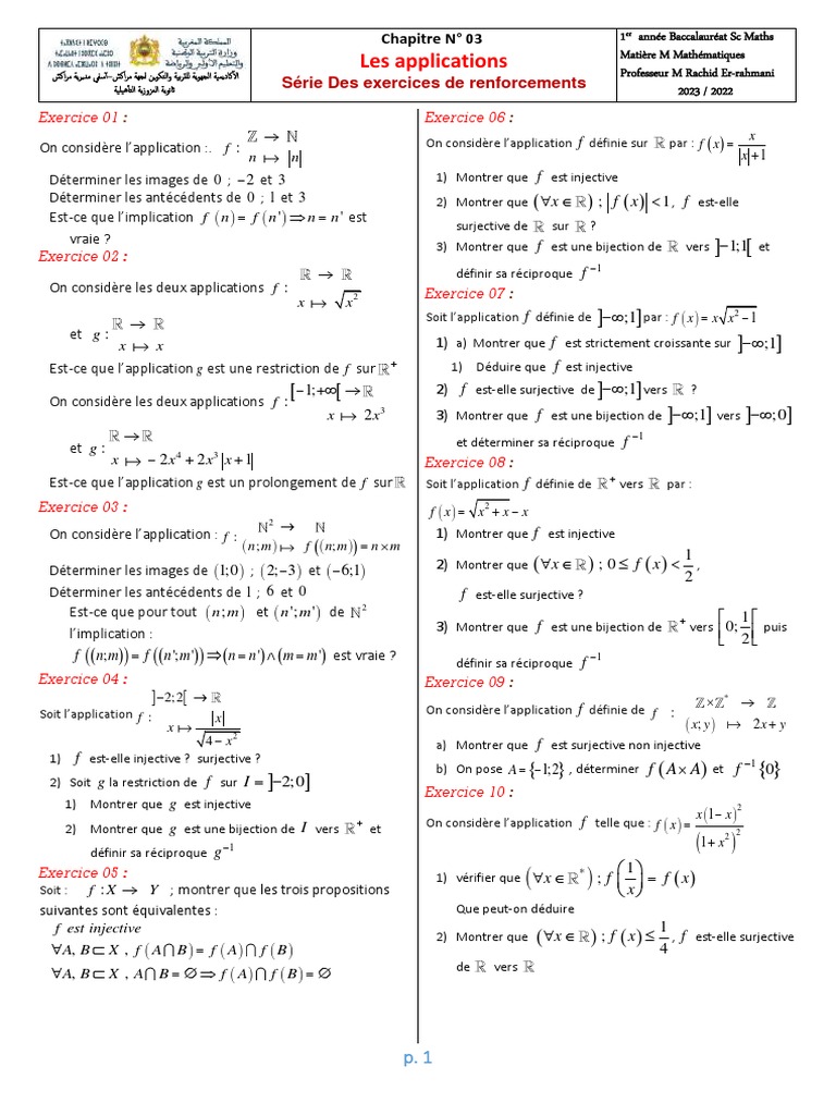 Exercices sur les applications mathématiques | PDF | Logique | Analyses