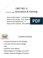 Unit No. V Shading, Animation & Gaming