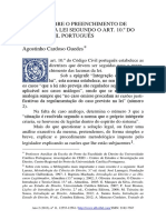 Preenchimento de lacunas da lei segundo o art. 10.o do Código Civil português