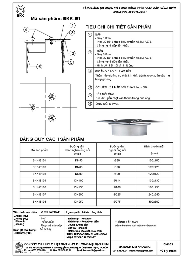Tiêu Chí Chi Tiết Sản Phẩm Mã sản phẩm: BKK-E1 | PDF