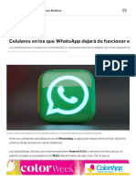 Celulares en Los Que WhatsApp Dejará de Funcionar El 31 de Octubre - Infobae