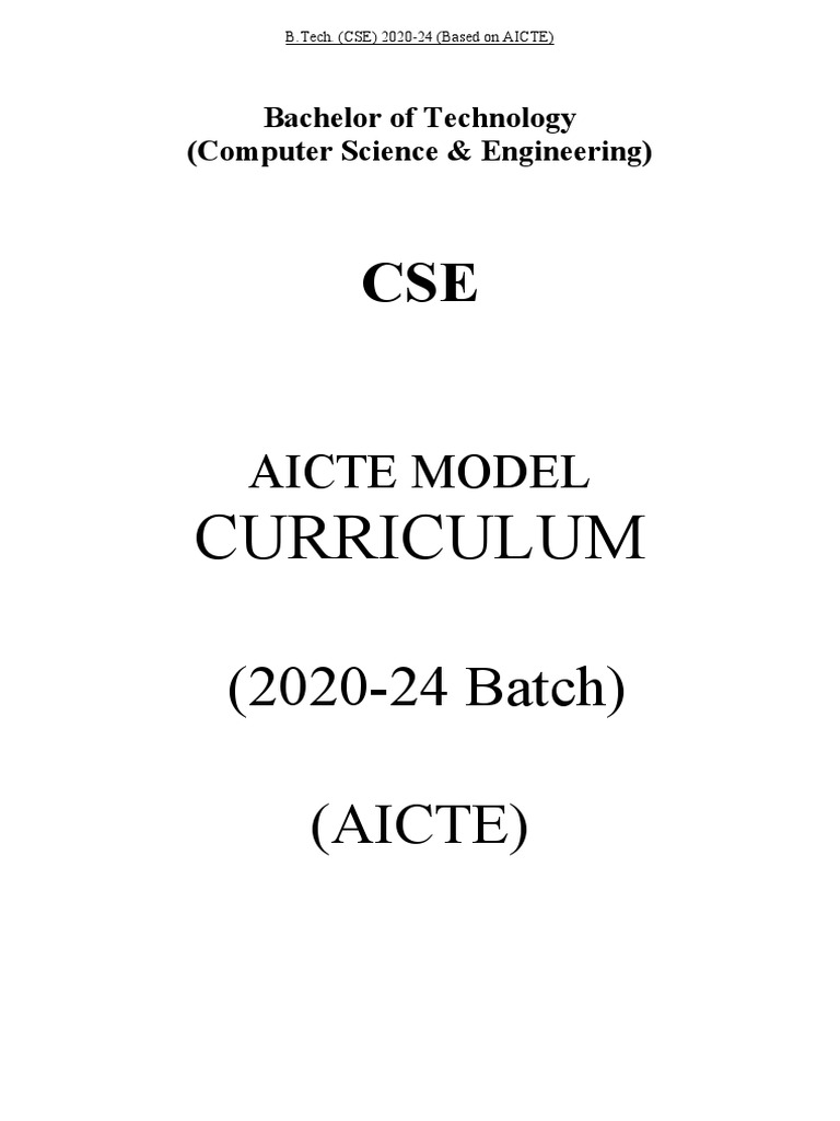 B.Tech CSE Curriculum 2020-24 AICTE | PDF | Linear Map | Vector Space