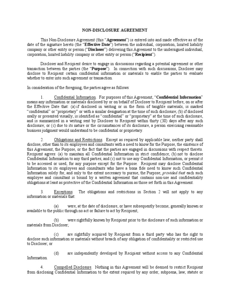 Image 15 for Non Disclosure Agreement Template For Research