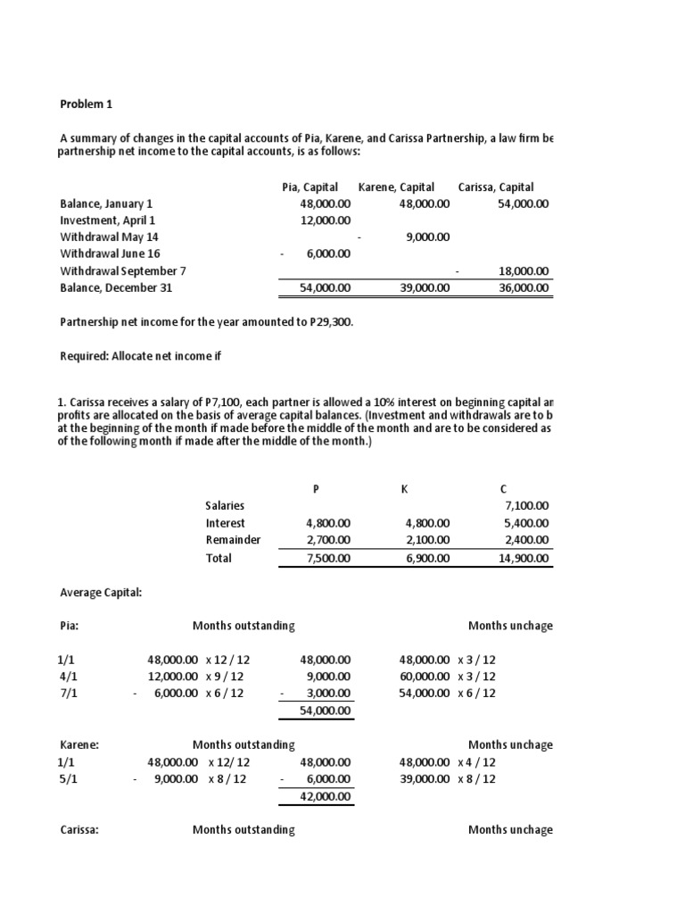 Partnership Operations | Download Free PDF | Partnership | Interest