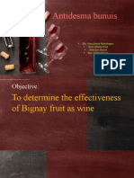 Effectiveness of Bignay fruit wine