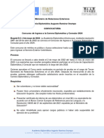 Comunicado Concurso de Ingreso A La Carrera Diplomática y Consular 2024