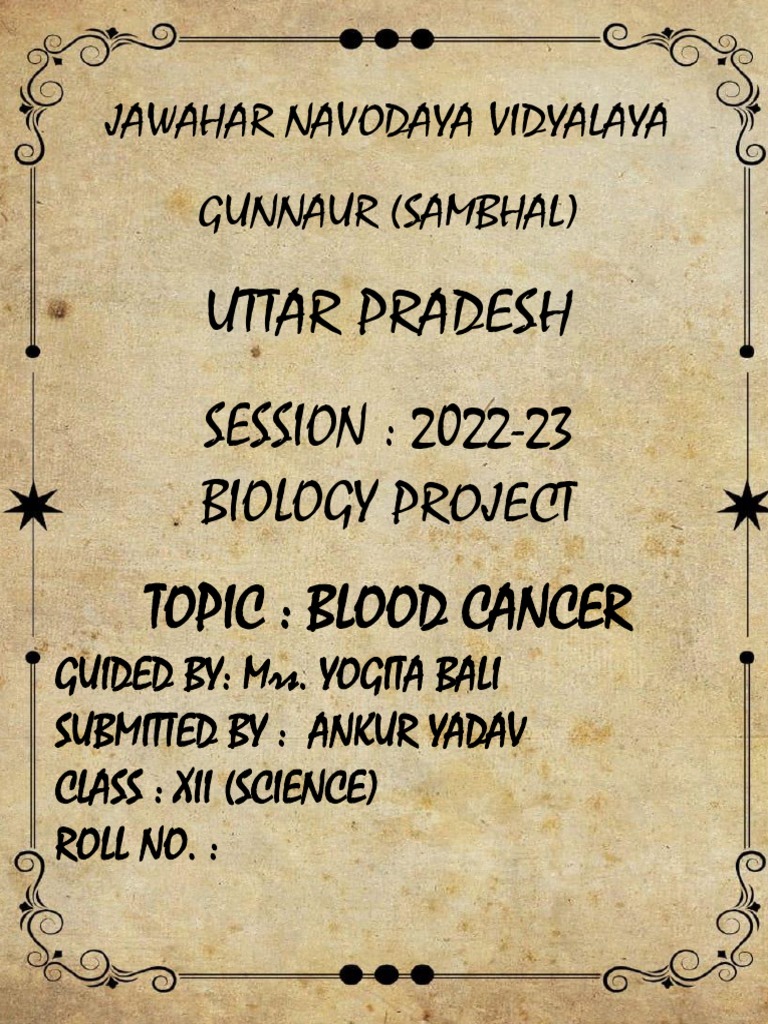 Blood Cancer Project Introduction | PDF