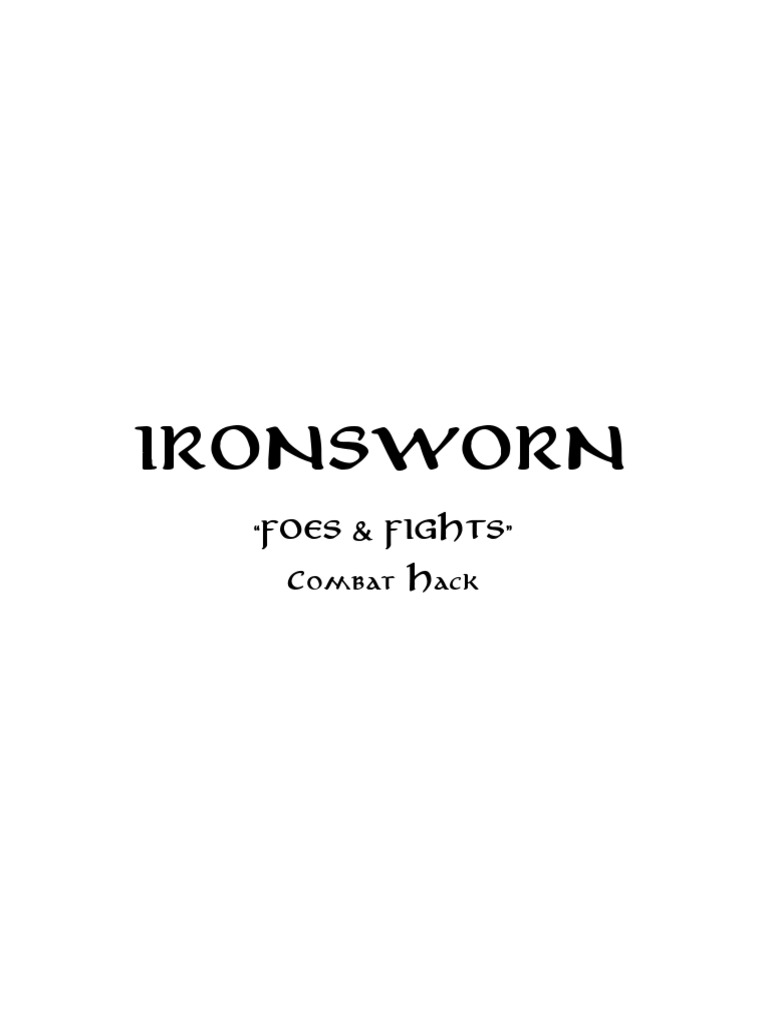 Ironsworn Foes & Fights Hack PDF Military Conflicts