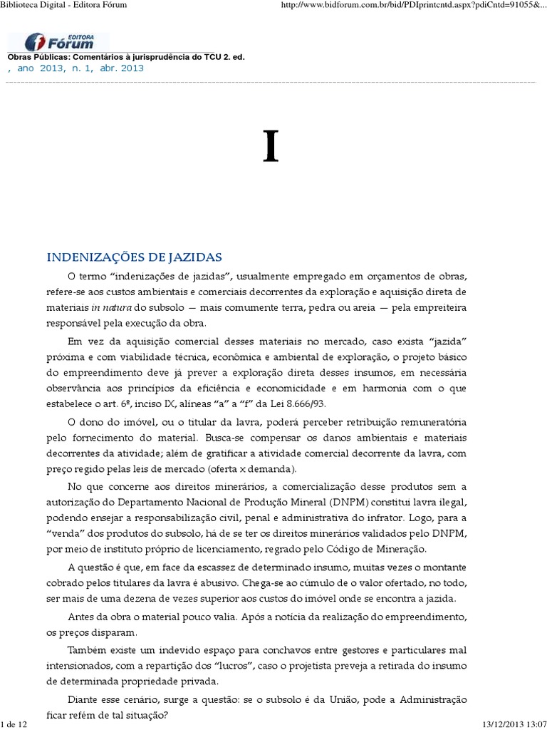 Indenizações de Jazidas | PDF | Indenização | Mineração