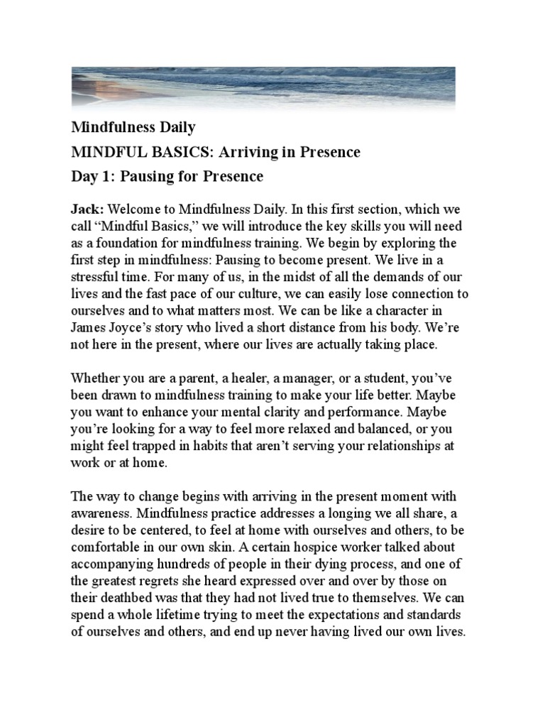 Mindfulnessdaily01 Final Pdf Mindfulness Thought
