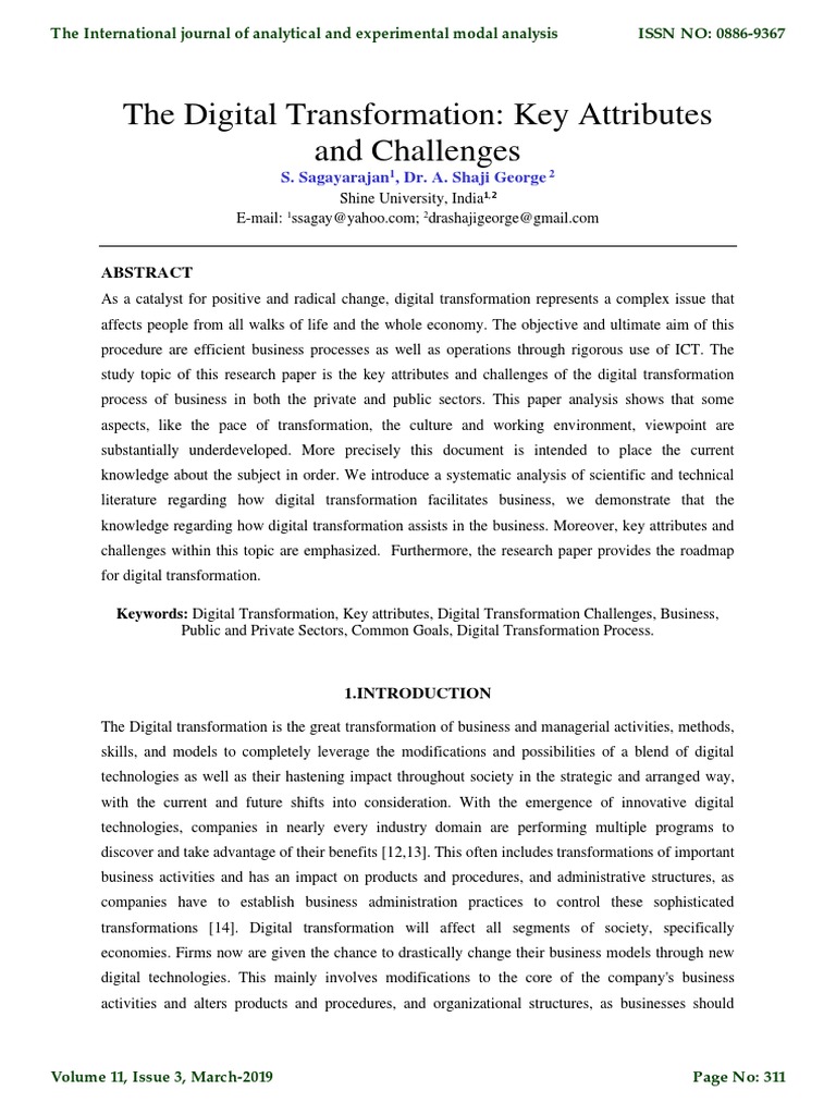 Digital Transformation: Attributes & Challenges | PDF | Leadership ...