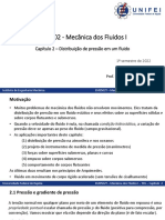 Distribuição de pressão hidrostática em fluido estático