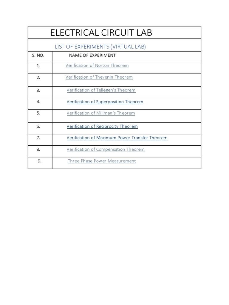 Electrical Circuit Lab | PDF