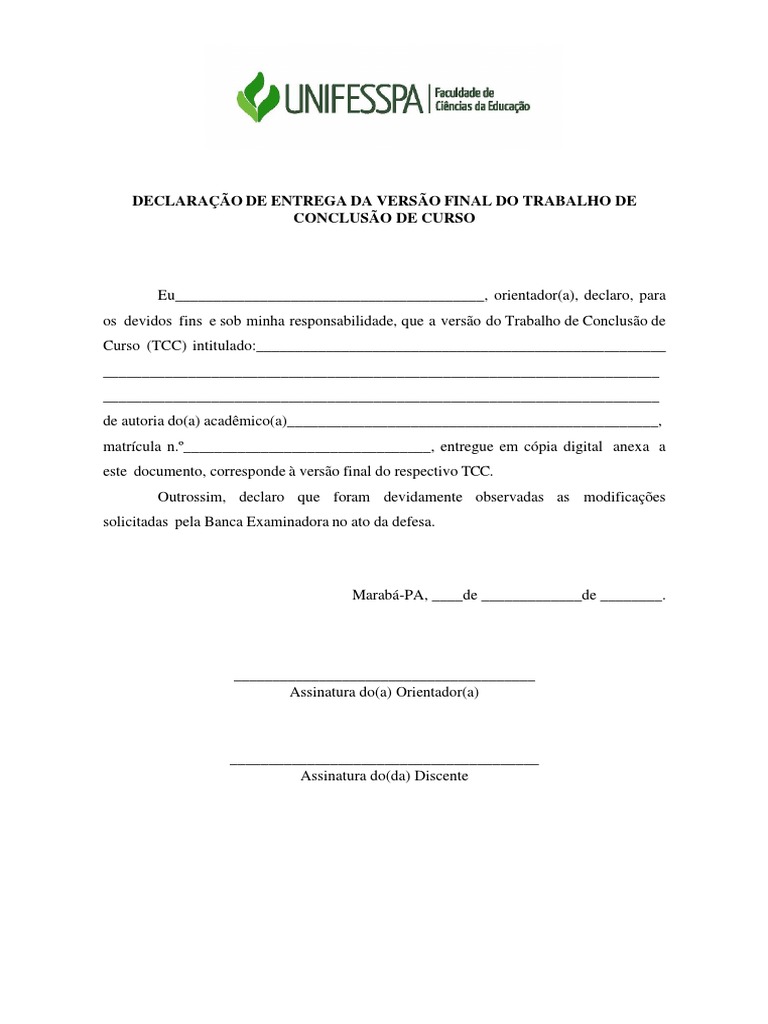Declara o faculdade pdf