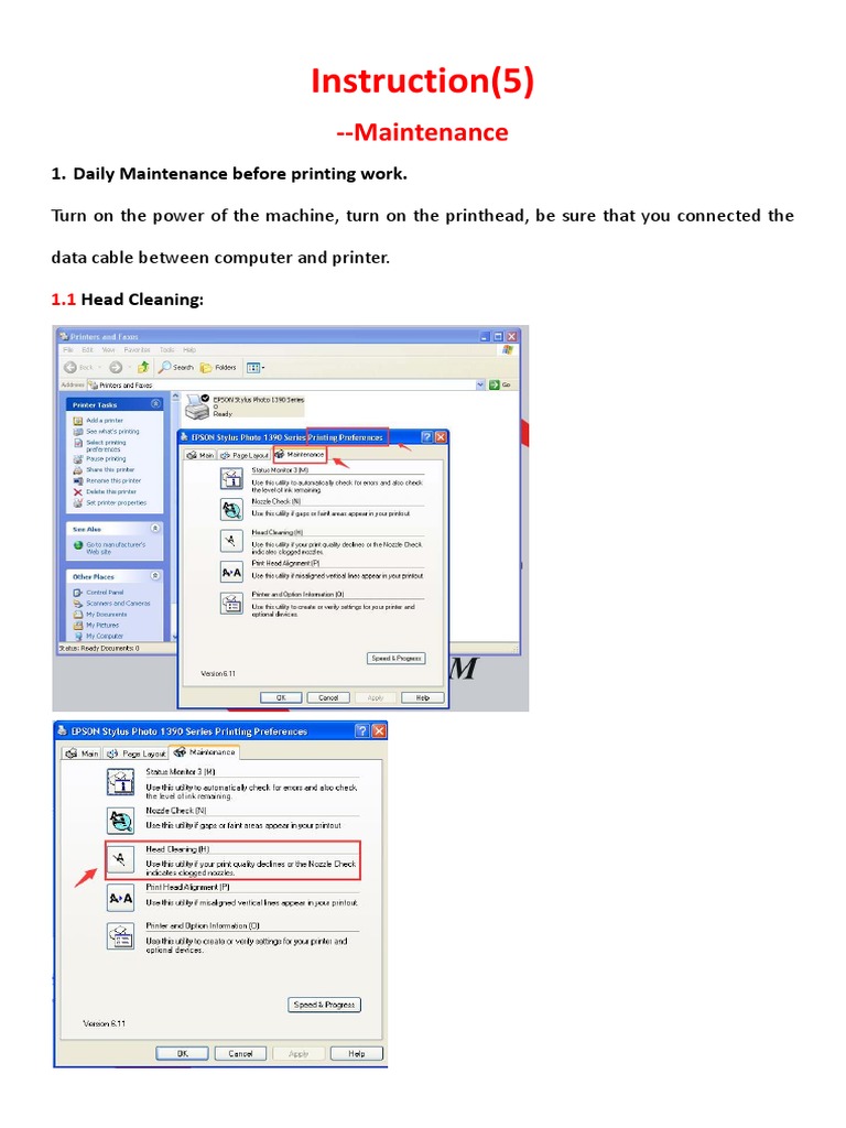 SureColor SC-T2150 Maintenance Guide | PDF | Printer (Computing ...