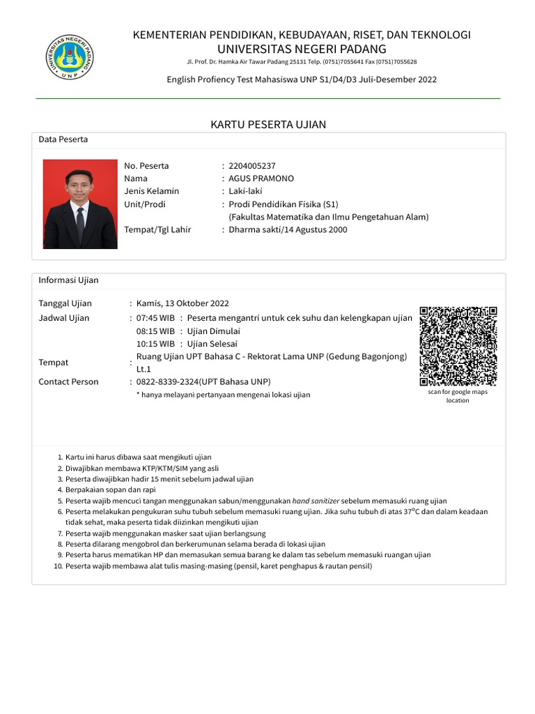 Kartu ujian toefl pdf