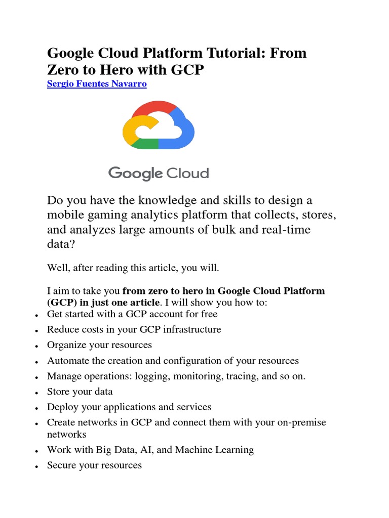 Google Cloud Platform Tutorial | PDF | Cloud Computing | Ip Address