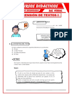 Comprensión de Textos para Segundo de Secundaria