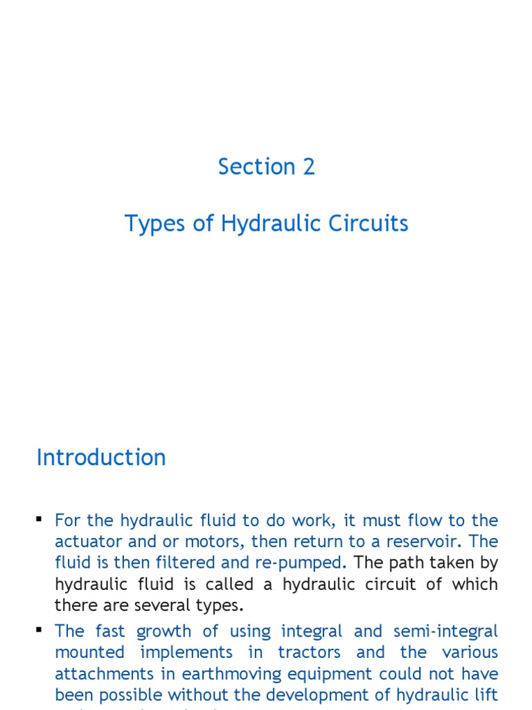 Types of Hydraulic Circuits Explained | PDF | Pump | Valve