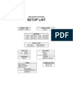 Setup List: Dx6I Radio Settings