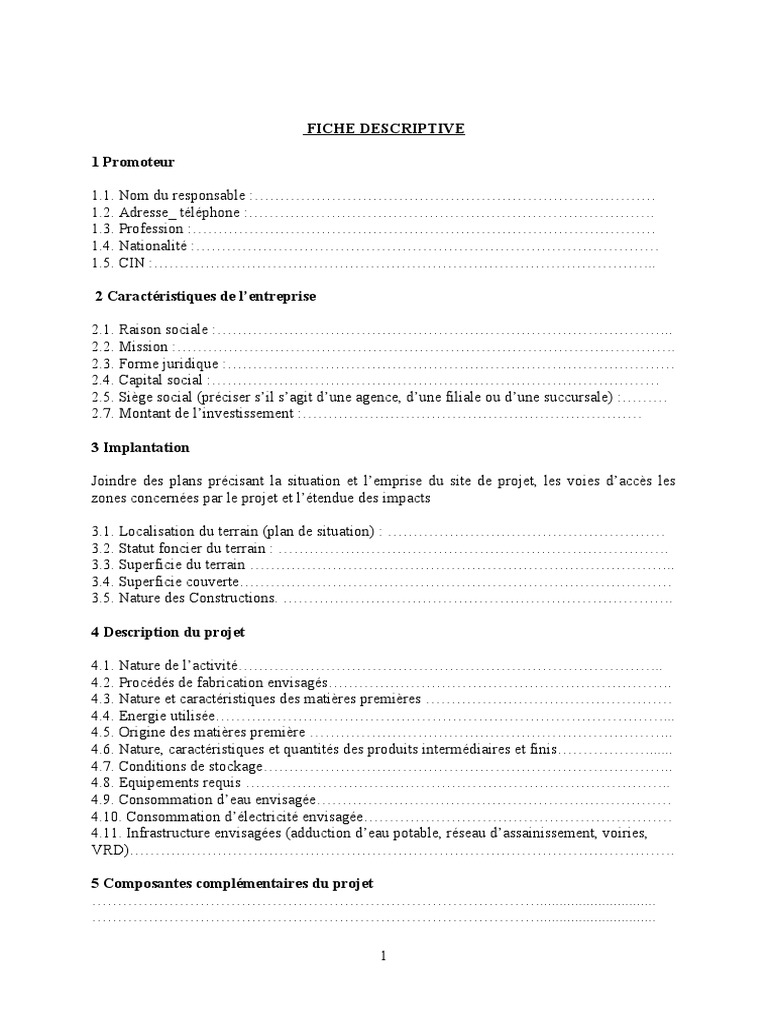 Fiche Descriptive de Projet  PDF