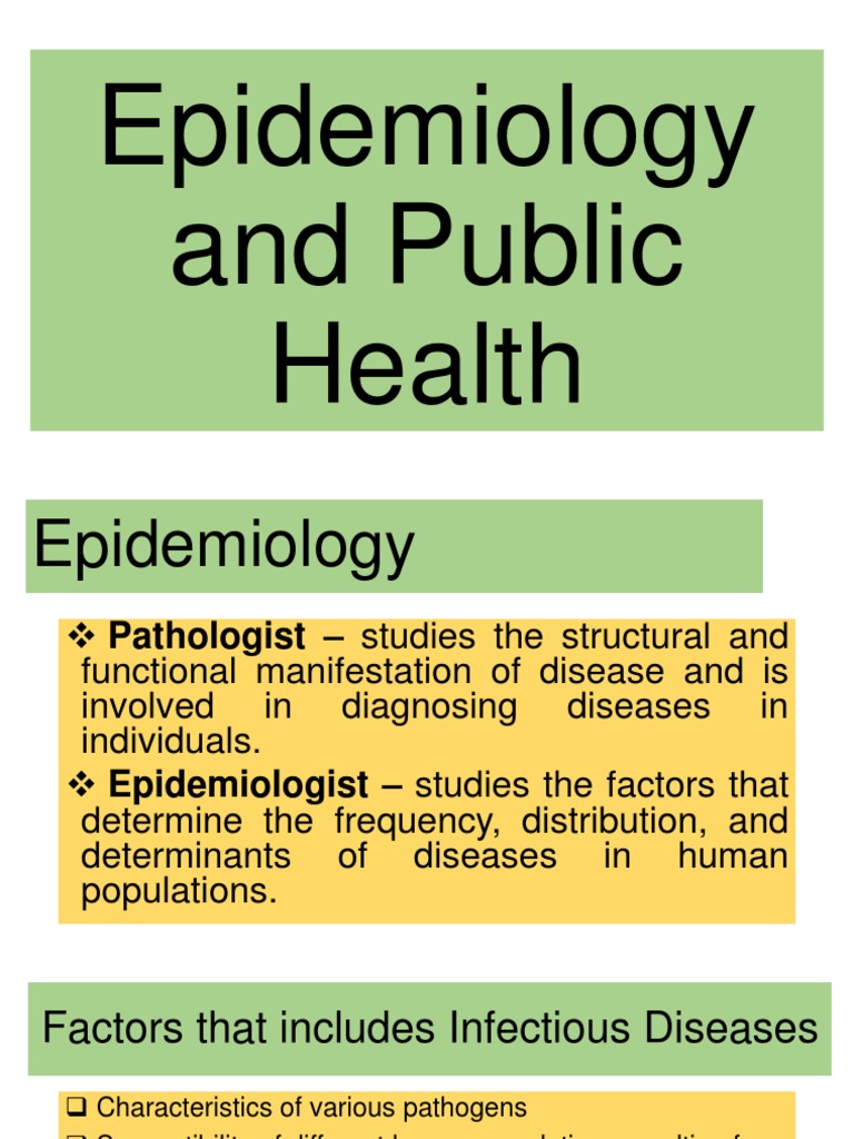Epidemiology and Public Health | PDF | Infection | Epidemiology