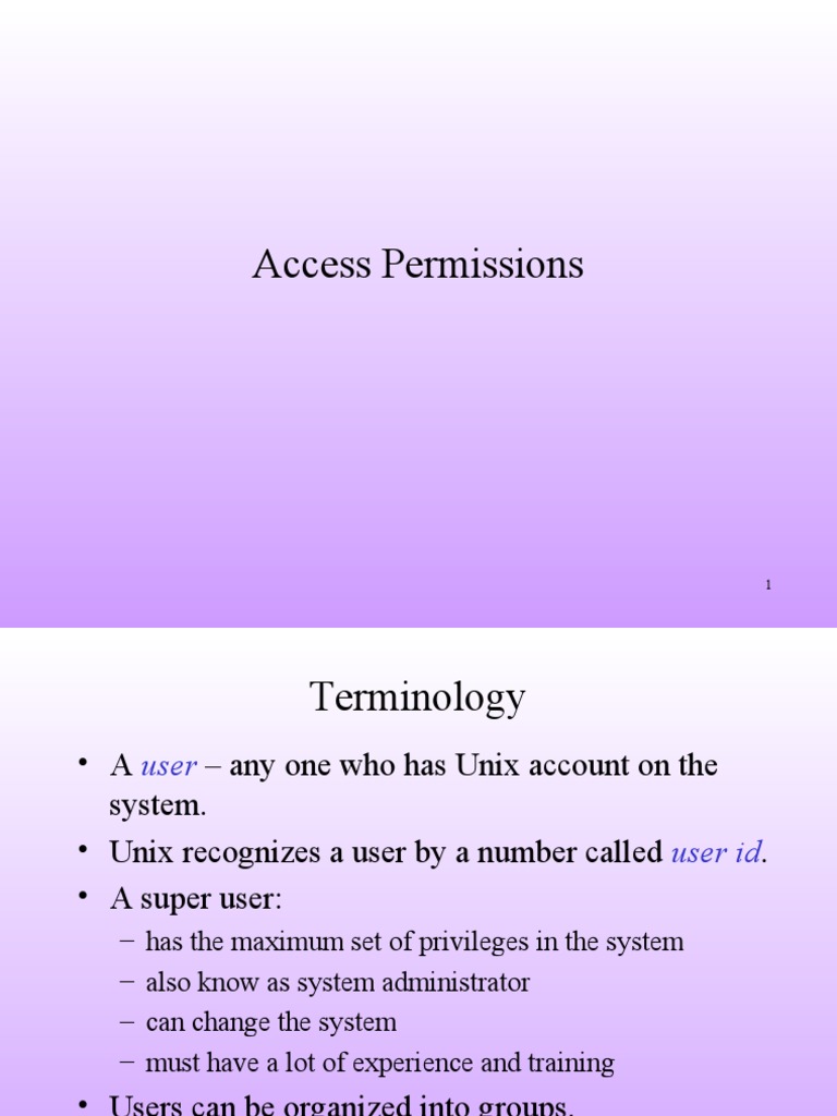 Unix Access Permissions Utility Software Operating System Technology