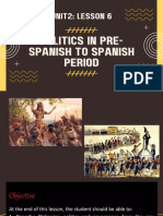 Lesson 6 POLITICS IN PRE-SPANISH TO SPANISH PERIOD