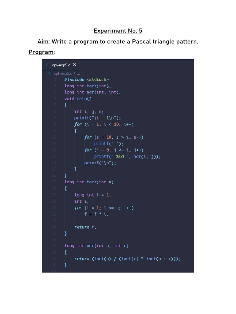 120A7016 - CP - Experiment No 5 | PDF | Teaching Methods & Materials ...