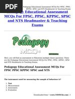 Pedagogy Educational Assessment MCQs For FPSC, PPSC, KPPSC, SPSC and NTS Headmaster &#038 Teaching Exams