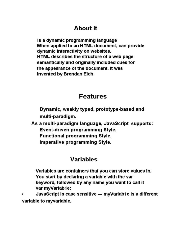 JavaScript - A Dynamic Programming Language | PDF | Information Age ...