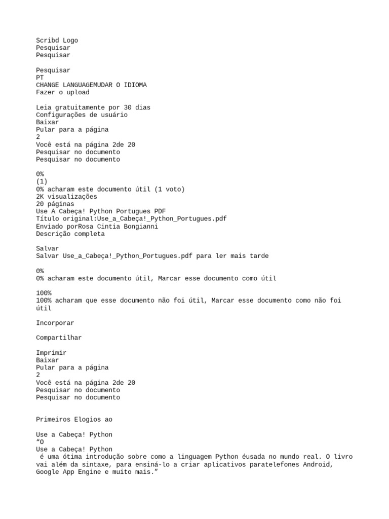 Aprenda Python com este guia prático e divertido | PDF | Java ...