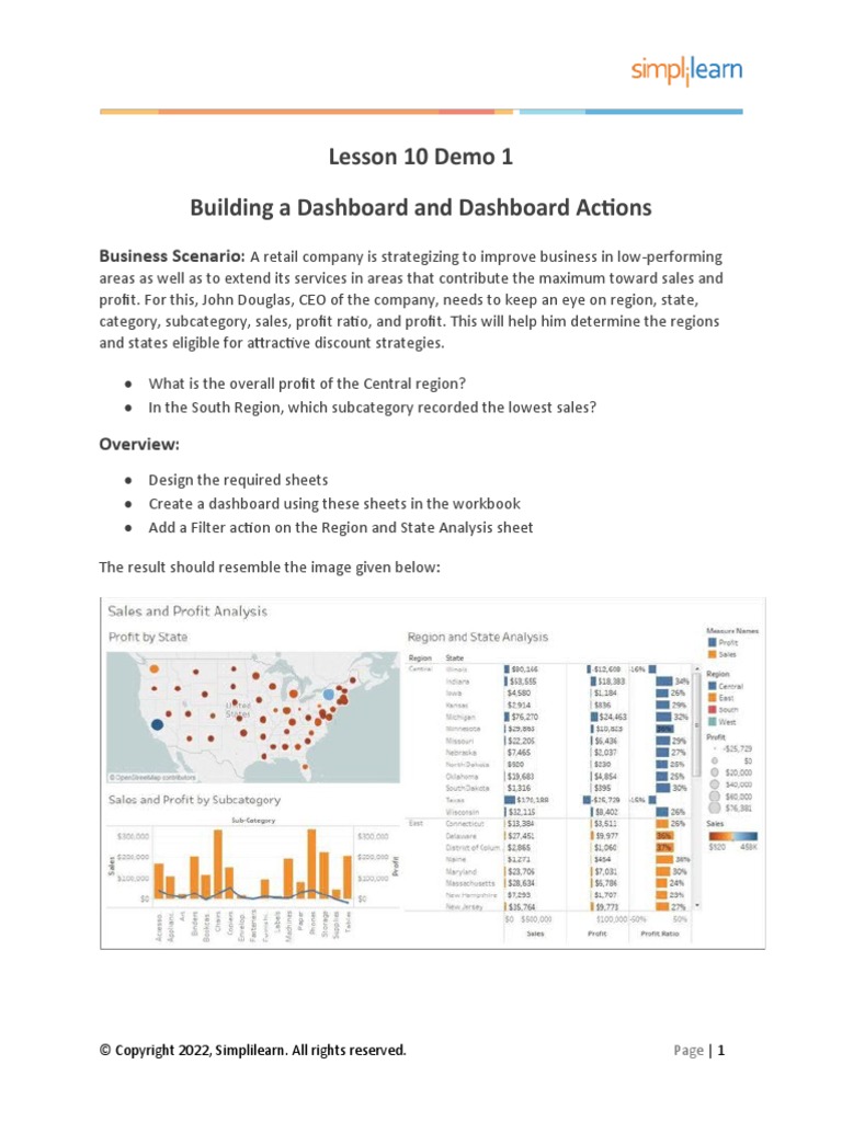 01 Building A Dashboard And Dashboard Actions Pdf All Rights