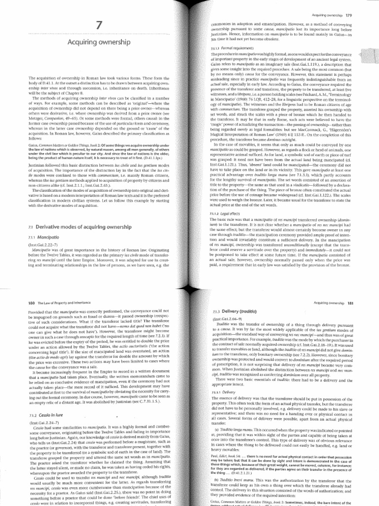 Roman Law Cap 7 | PDF