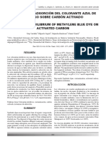 Equilibrio de Adsorción Del Colorante Azul de Metileno Sobre Carbón Activado Adsorption Equilibrium of Methylene Blue Dye On Activated Carbon