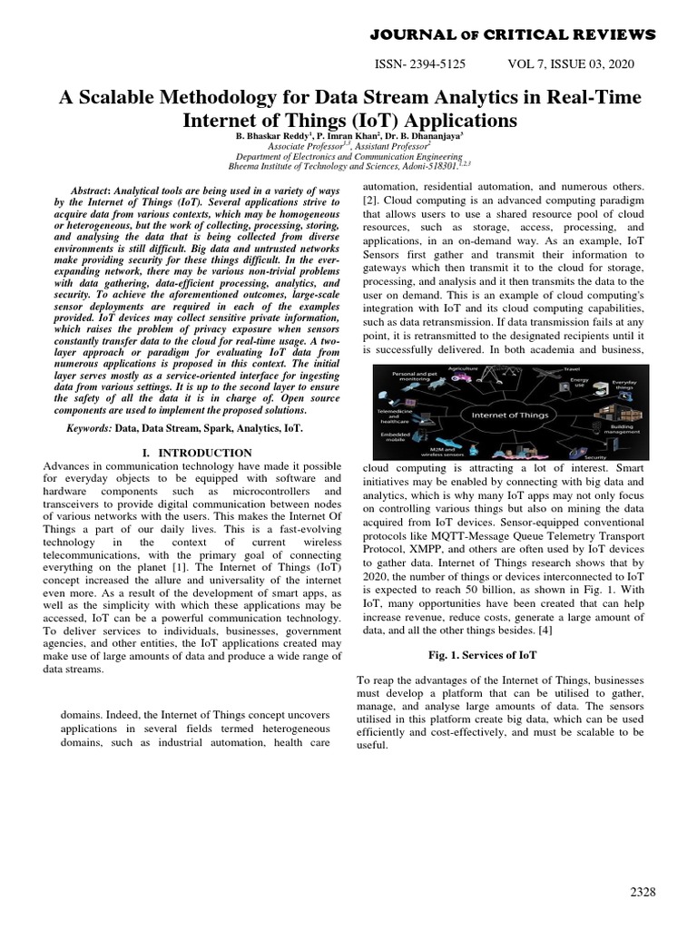Scalable Methodology For Data Stream Analytics in RealTime of
