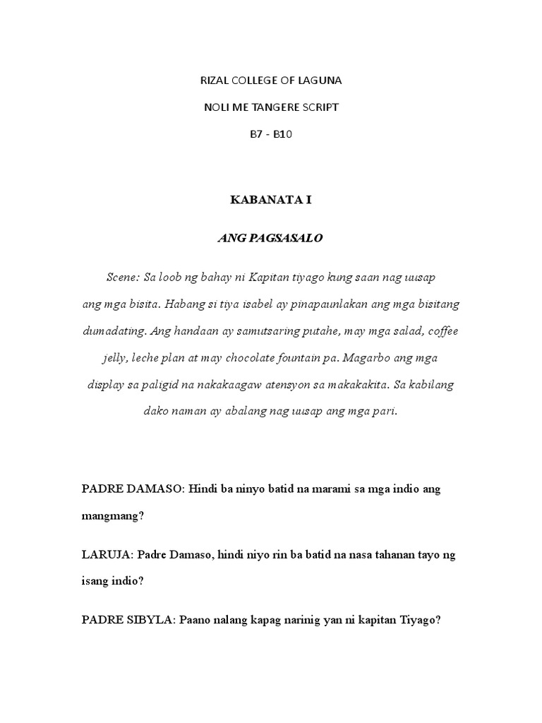 Noli Script | PDF