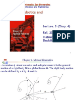 Cse 5410 Robotics and Control: Lecture. 3 (Chap. 4) Fall, 2022 Instructor: Duckjin Chung, Ph. D