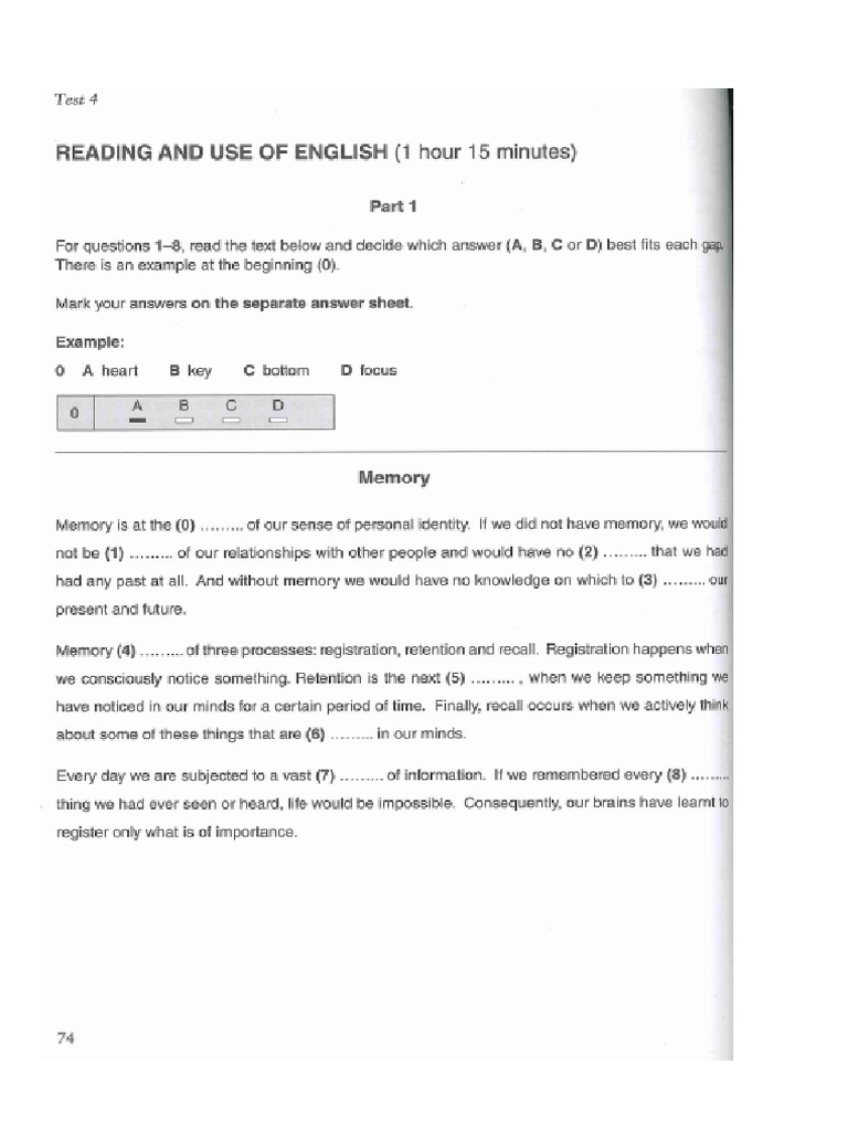 FCE Test 4 READING | PDF