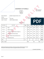 Draft Marklist: University of Kerala