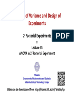 Analysis of Variance in 2x2 Factorial Experiments