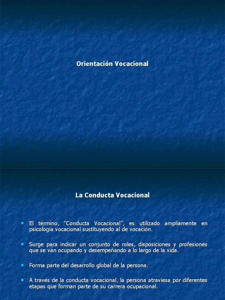 Conducta y Madurez Vocacional | PDF | Comportamiento | Toma de decisiones