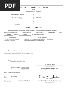 FBI Affidavit On Pelosi "Attacker" David DePape