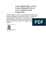 05-04-La Interna Peronista Deja A Axel Kicillof Sin Una Diputada de Su Bloque y Se Le Complica Más Alcanzar El Quorum