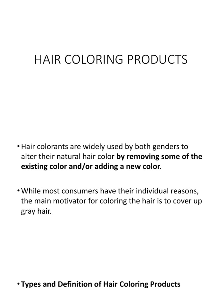 Hair Coloring Products (Presentation) Author Philadelphia University in