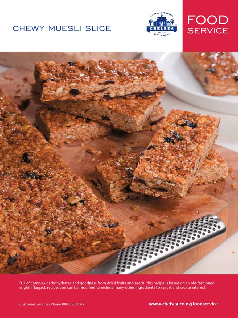 CHELSEA FS Recipes Chewy Muesli Slice PDF Foods Food And Drink