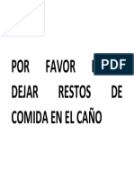 Por Favor Evitar Dejar Restos de Comida en El Caño